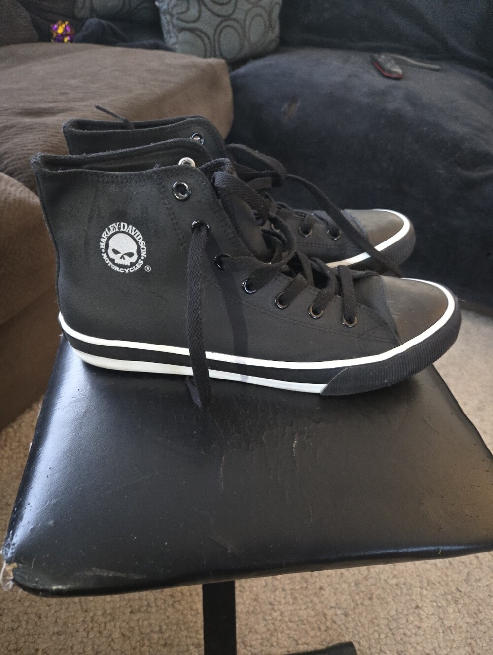 Harley-Davidson Mens' Black High-Top Sneakers